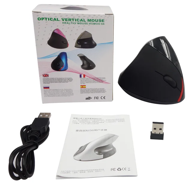 Buy S6 Vertical Mouse Ergonomic Wireless 2.4GHz 5Key