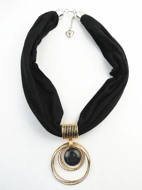 Новая мода круговой сплав кулон воротник полиэстер леди ювелирные изделия шарф трехмерный шарф ожерелье