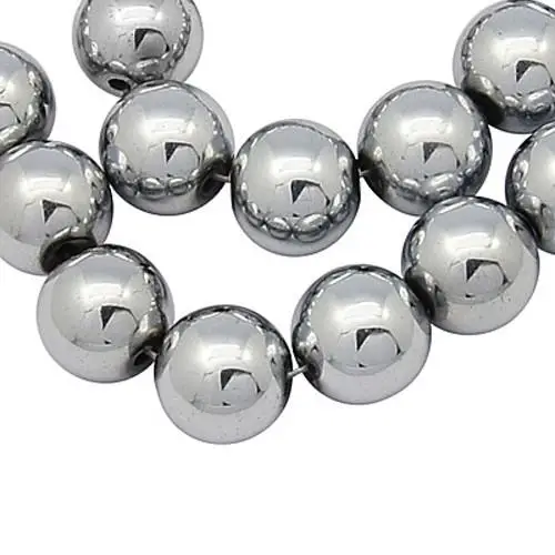 

Silver Plated Magnetic Hematite Round Beads Strands, Size: about 8mm in diameter, hole :1mm
