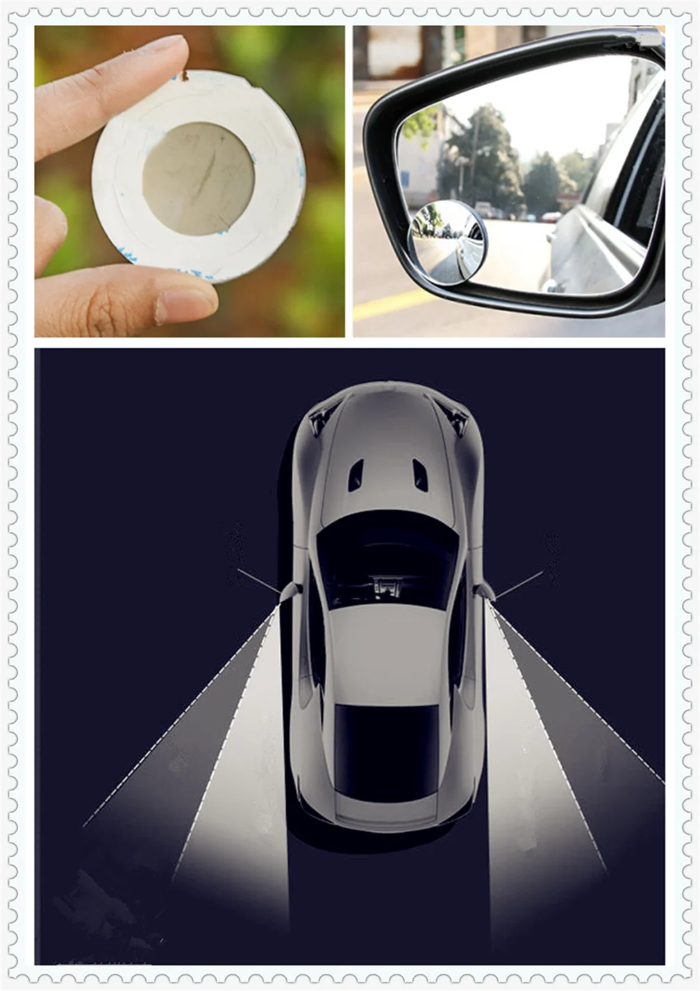 Car rear view wide angle lens assisted blind spot mirror for Toyota FJ