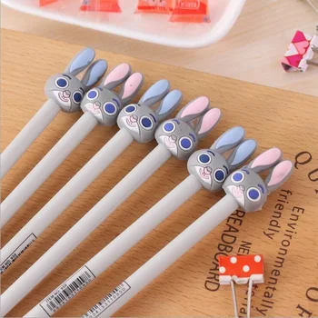 

24pcs/lot Cute 3D Rabbit design gel pen 0.38mm black ink stationery pen Students gift prize Office school supplies