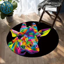 Королевский Жираф от Weer круглый ковер с акварельным животным принтом коврики радужные красочные напольные коврики для гостиной 150 см