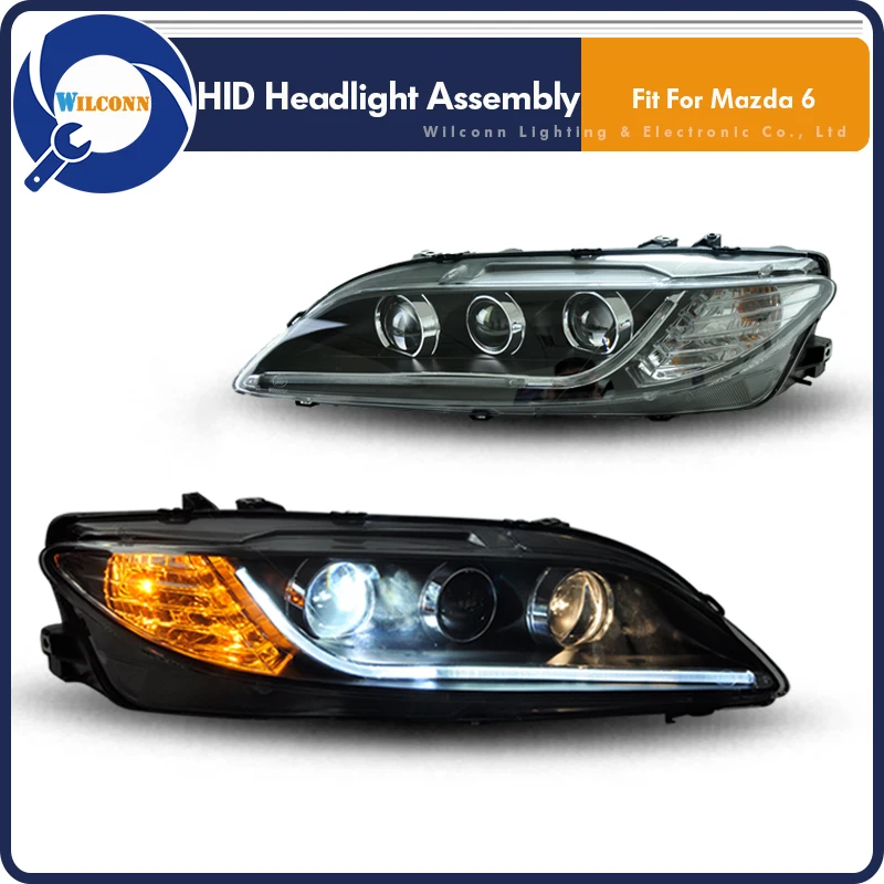 Replacement Bi Xenon Projector Lens Headlights Headlamps with LED DRL