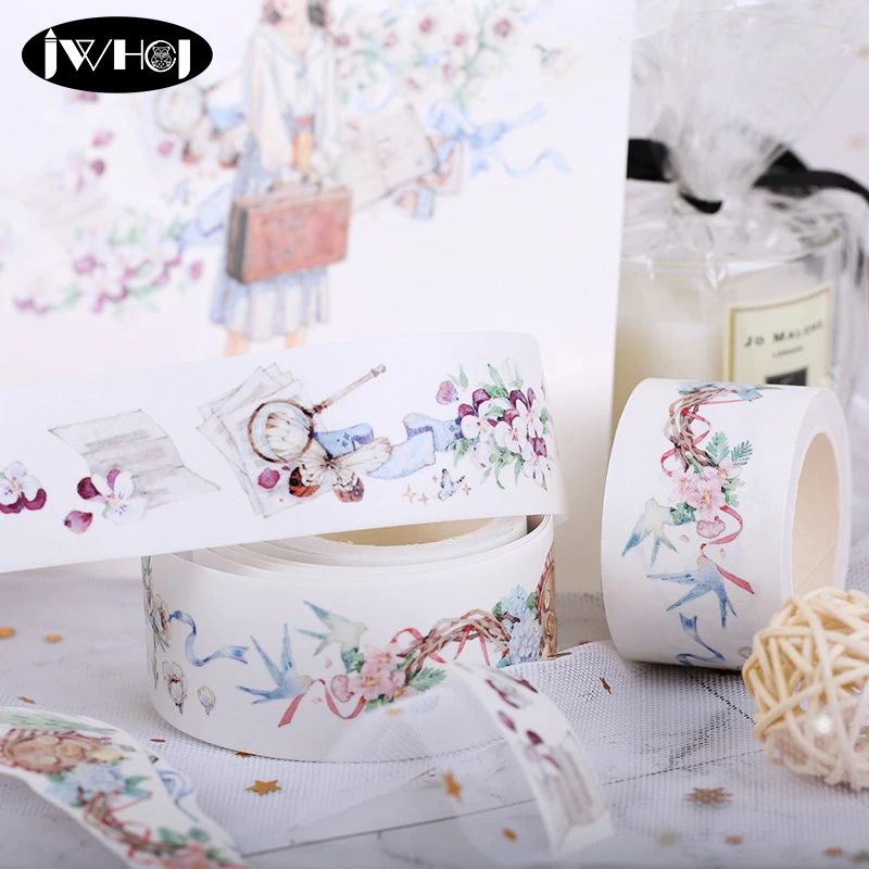 

3cm X 5m Beautiful flowers Special ink washi decoratio masking tape diy handmade album scrapbooking sticker Arts, Crafts gift
