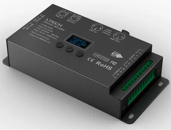 

LT-995-OLED;5CH CV DMX Decoder;with signal amplifier function;DC12-24V input;6A*5CH output
