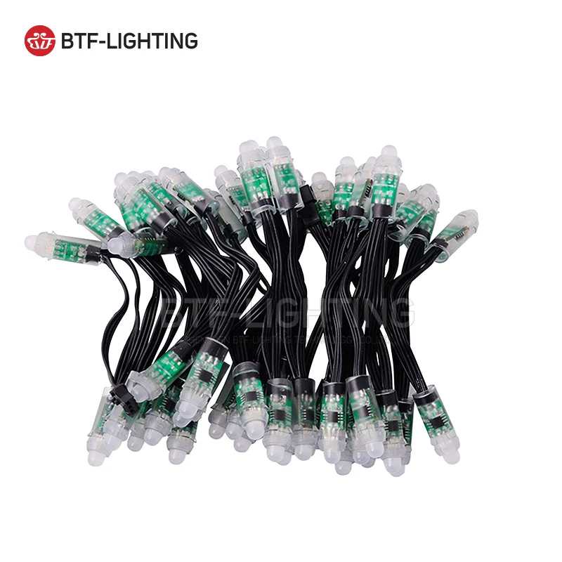 US $13.71 WS2811 DC 5V 12V 12mm LED Module Black Green RWB Wire IP68 Pixels String Christmas Lights WS2811 LED Strip Light Full Set IP65