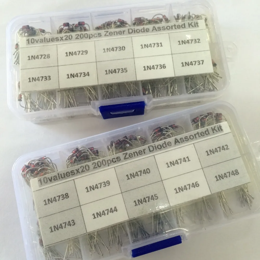 

20Values x20 400pcs Zener Diode Assortment Electronic kit 1N4728~1N4748 With 2 storage Box