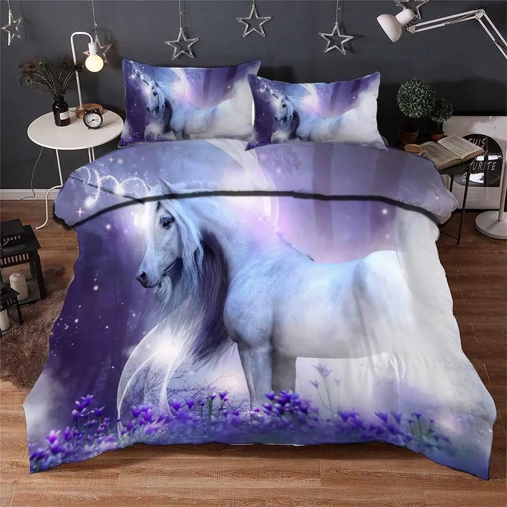 

3D Bedding Set Dream unicorns Print Duvet cover set bedclothes with pillowcase bed set home Textiles
