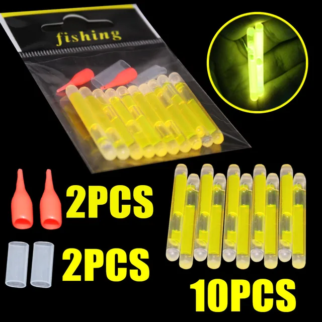 10pcs/bag 4.5*40mm fireflies for Fishing Float Fluorescent Lightstick Light Night Float Rod Lights Dark Glow Stick as photo