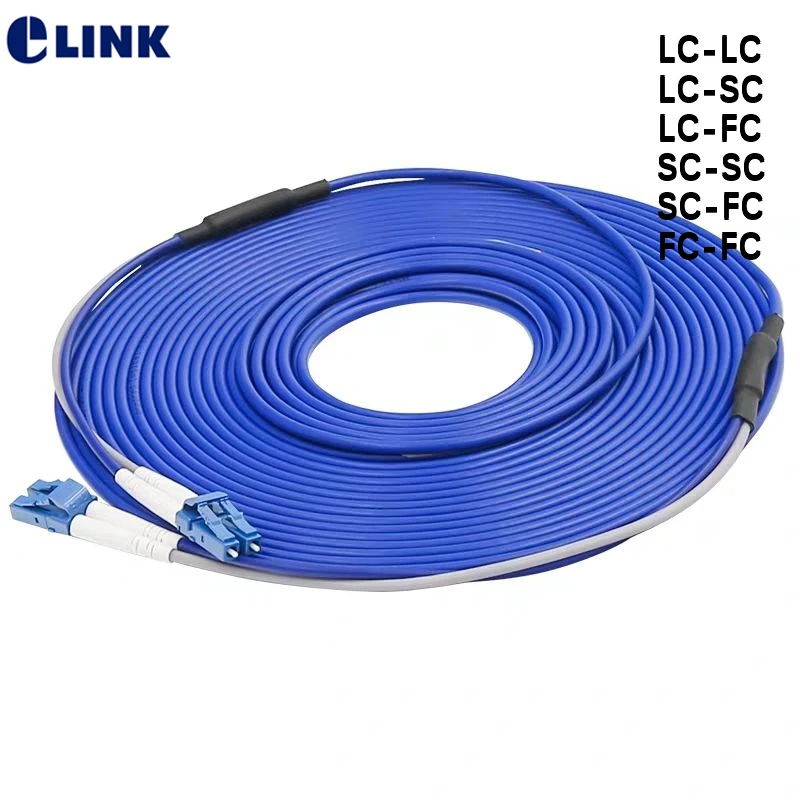 5pcs 10mtr Armored Fiber Patch Cord 2 fiber SC LC FC SM armored ftth jumper core optical fibre Singlemode cable duplex ELINK | Мобильные