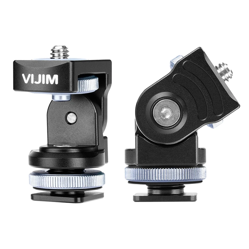 

VIJIM 360 Paranomic Camera Head Strong Damping Ballhead with Cold Shoe Mount Bracket Holder for Filed Monitor light on camera
