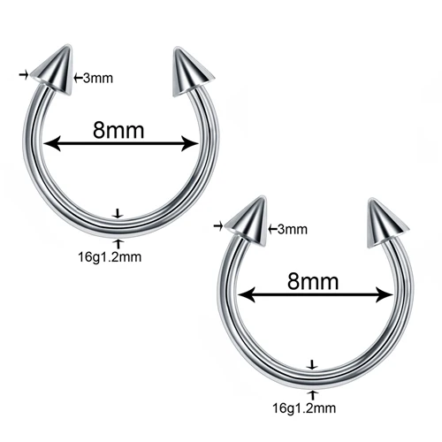 2 шт./лот, Пирсинг из нержавеющей стали, пирсинг, пирсинг в носу, пирсинг на спирали бровей, пирсинг, штанга, пирсинг, лингуа, ювелирные изделия для тела - Окраска металла: Style 13