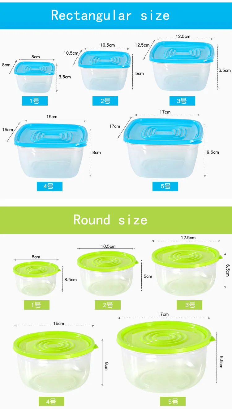 5 шт./компл. контейнеры для хранения еды прозрачный герметичный контейнер коробка пластиковая кухня, буфет органайзер для хранения
