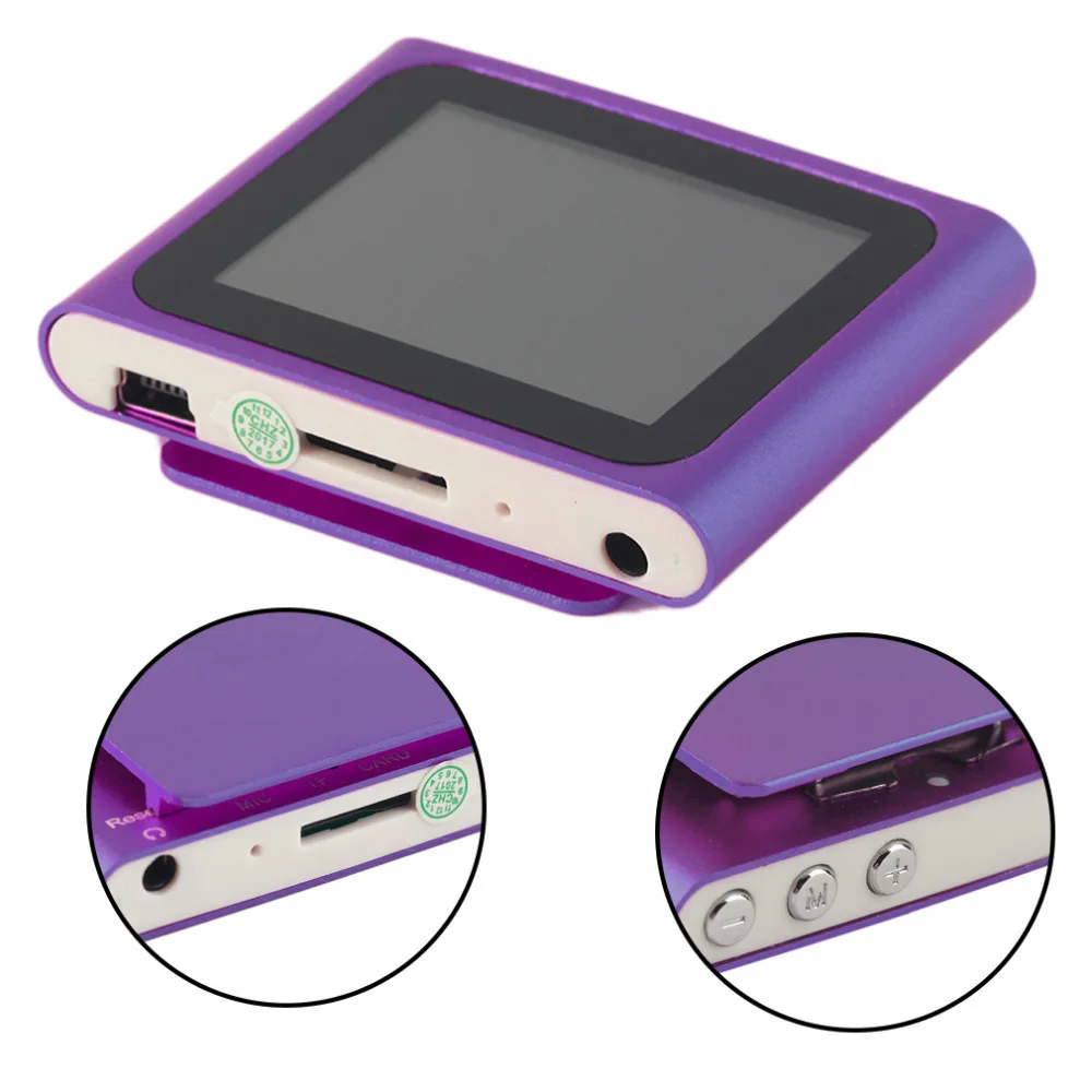 Portable Size 1.8 Inch LCD Screen Display 6th Generation Music Media Video Movie FM Radio MP4 Player Easy Carry Hot Sale