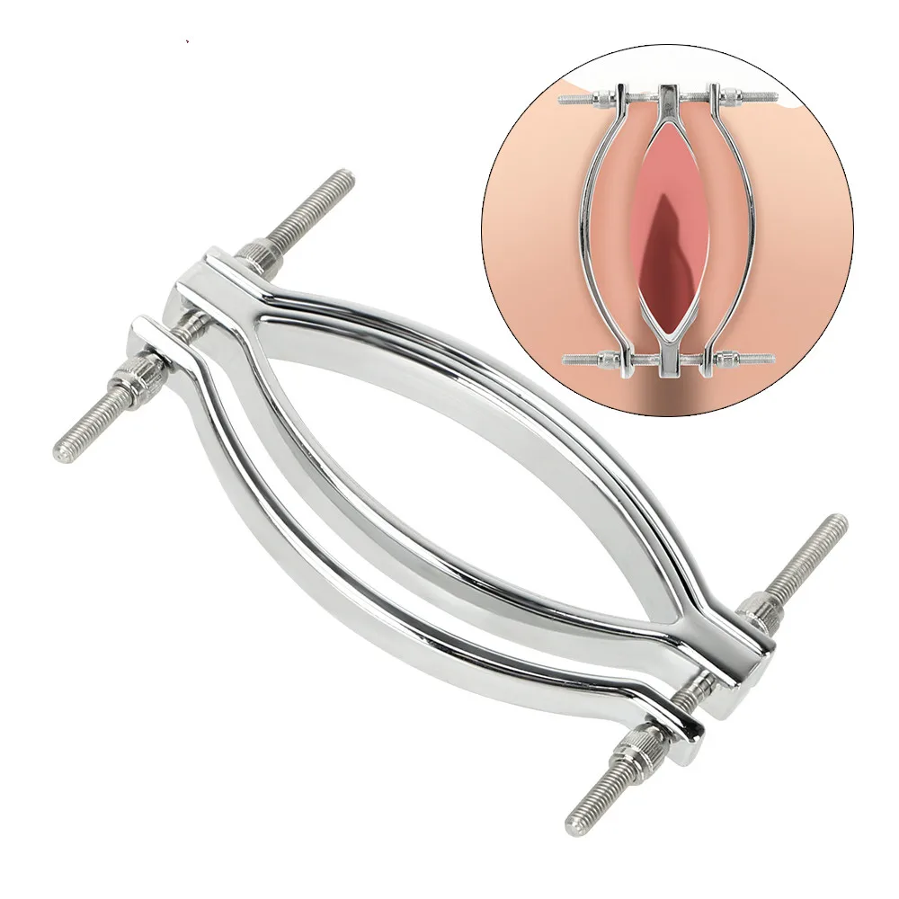 Stainless Steel Adjustable Pussy Clamp Labia Clip Vagina Adult Games Clitoris Stimulator Teasing G-spot Massage Bdsm Sex Toy - Adult Games pic