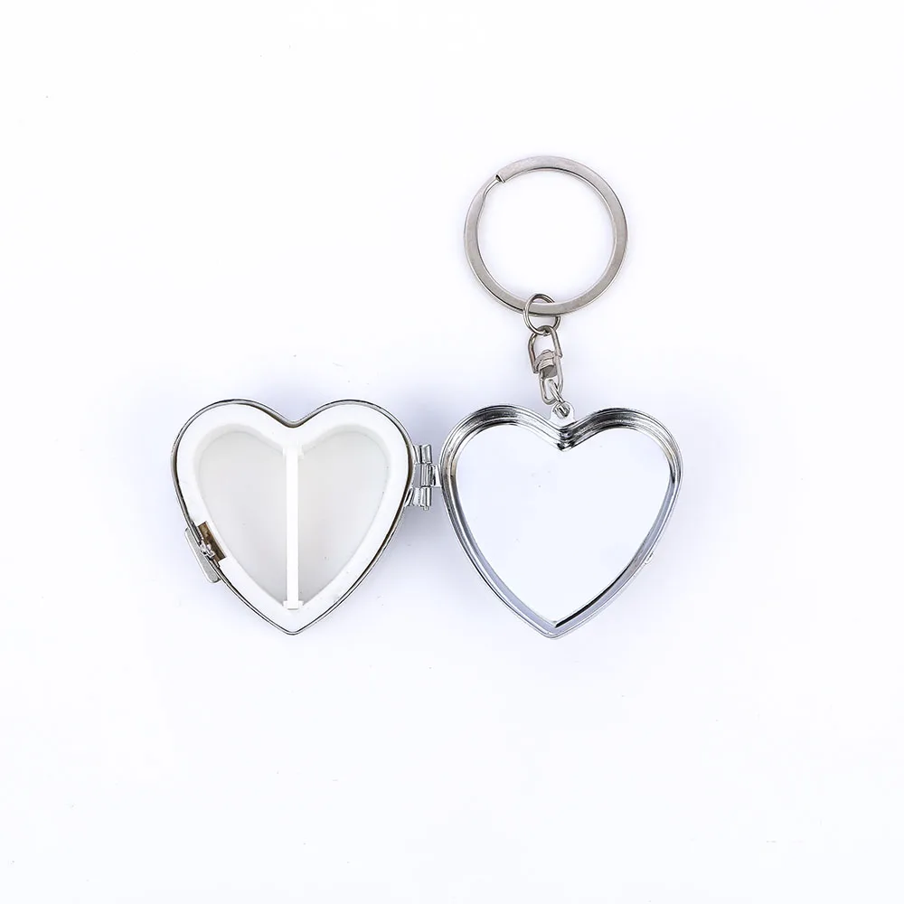 

1 PCS New Portable Pill Box Storage Case Metal Silver Color Heart Shape Folding Medicine Container Organizer Pill Box