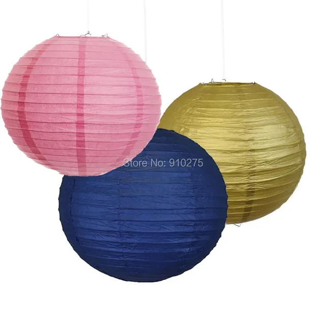 18 Pack Mixed Navy Blue Pink Gold Paper Lantern Lamp Shades For 18 Pack Mixed Navy Blue Pink Gold Paper Lantern Lamp Shades For Wedding Christening Baby