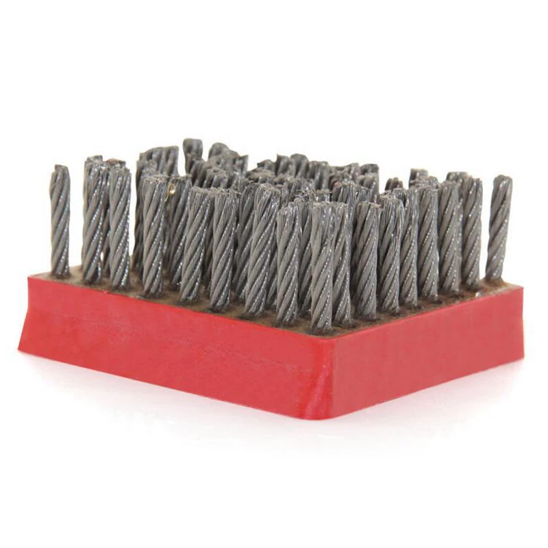 RIJILEI 10PCS/Set Frankfurt Shape Steel Wire Brush Marble Abrasive Brushes Frankfurt Antique Brush Processing Stone Slab YG01