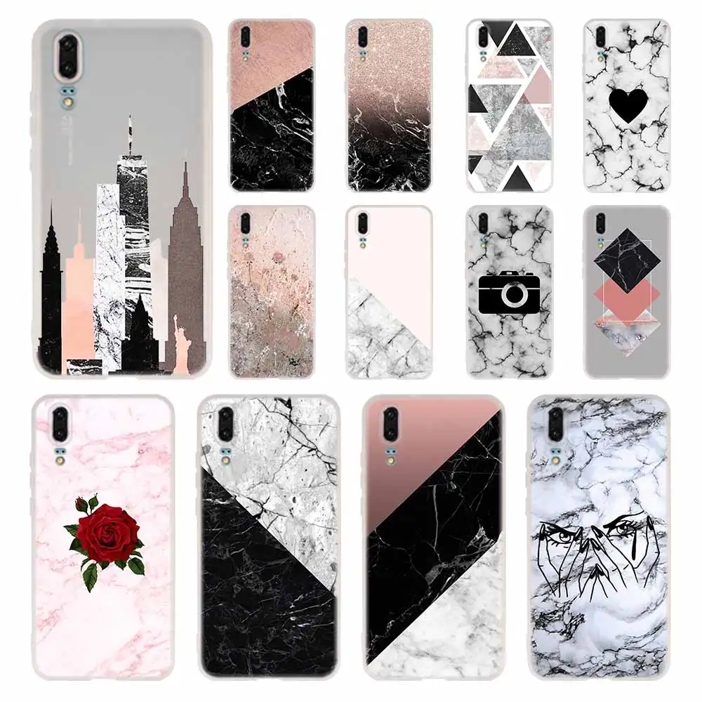 Мягкий силиконовый чехол с мраморными цветами для Huawei P50 P40 P10 P20 P30 Lite Pro P Smart Z 2020 2019