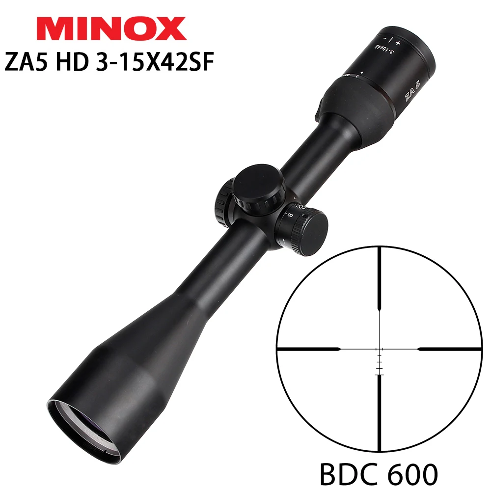 

MINOX ZA 5 HD 3-15x42 SF Tactical Optical Sight BDC 600 Reticle Side Parallax Adjustment Long Eye Relief Hunting Riflescope