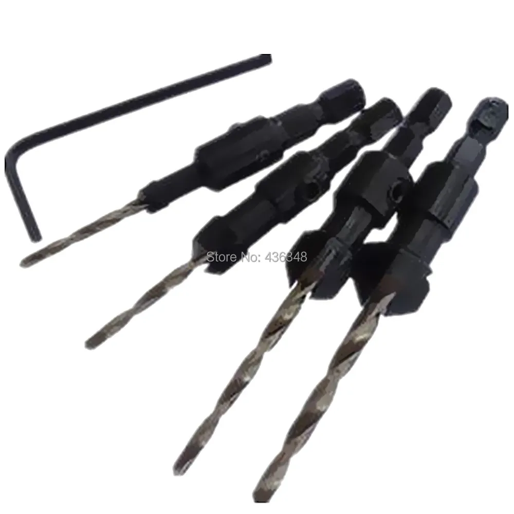 Tapered Wood Drill Countersink Hex Shank Drill Screw Size #6 #10 #13 #16