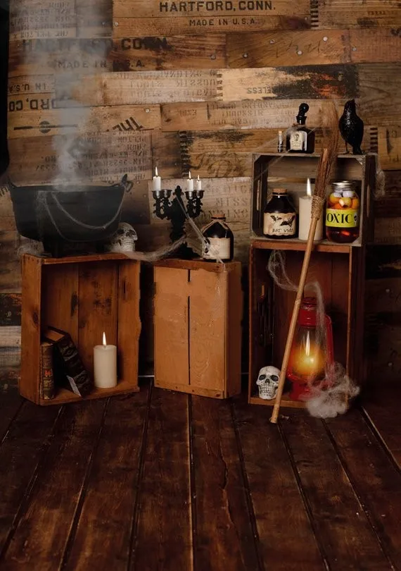 Деревенский Хогвартс Хэллоуин светильник деревянный Фотофон Высокое качество Компьютерный принт дети фоны