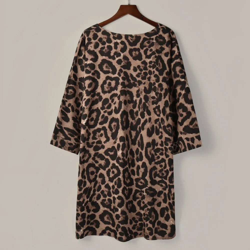 Женская одежда с леопардовым принтом женская блузка Повседневная Длинная блуза Женские вечерние блузки женские топы и блузки зимняя женская рубашка