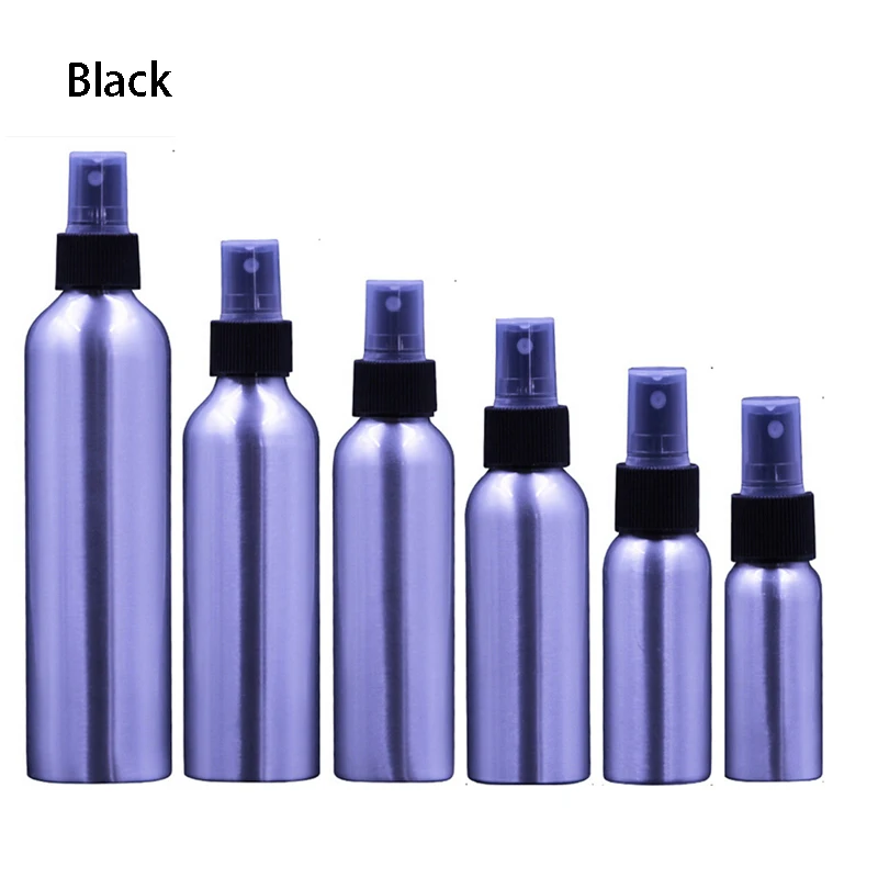 

Aluminium Spray Atomiser Bottle Refillable Empty Bottles Black Pump Atomizer For Cosmetic Bottle 30ml/50ml/150ml/250ml