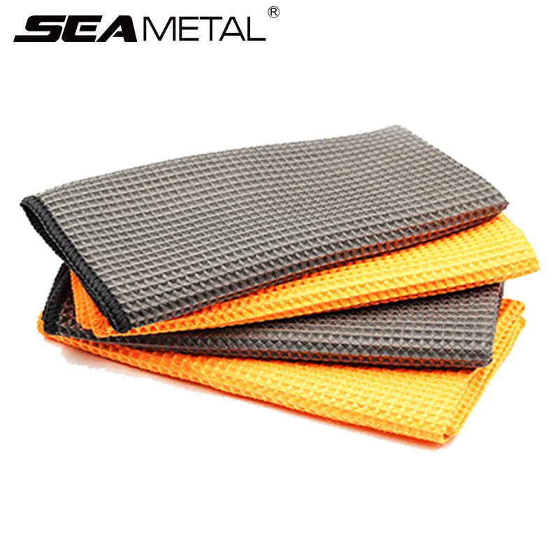 

Car Waffle Style Car Wash Towel Microfiber Strong Water Absorption Durable Cleaning Cloth for Home Kitchen Window on Car Styling