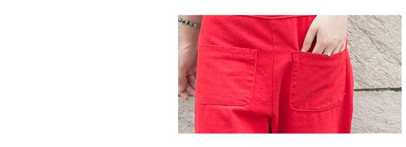 Женские комбинезоны и комбинезоны для осени, женские повседневные красные свободные джинсовые комбинезоны без рукавов, комбинезон длиной до щиколотки