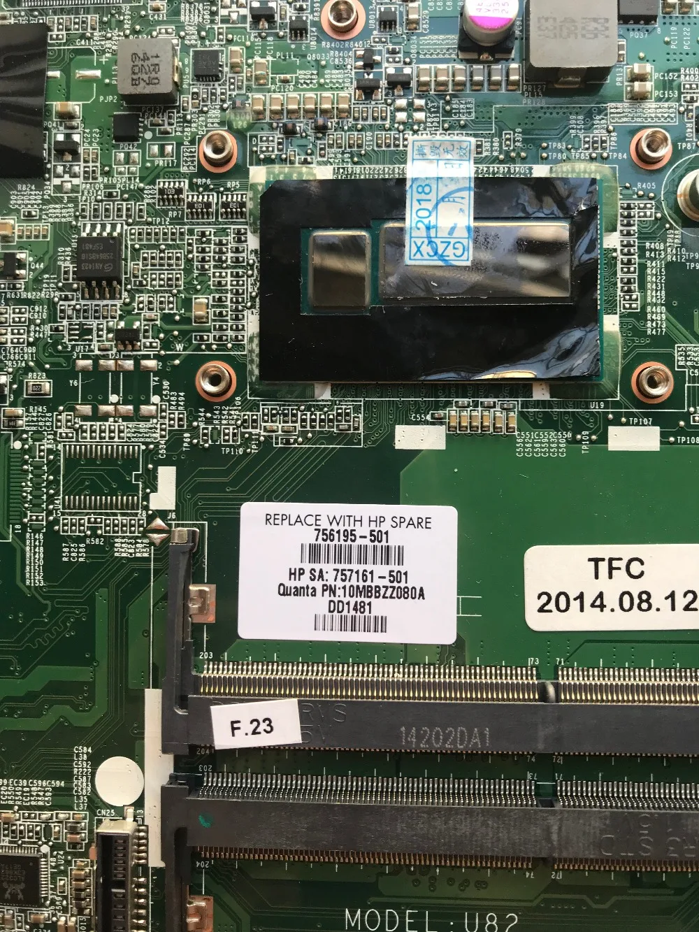 Most effective  756195-501 for HP Pavilion 14 14-N laptop motherboard DA0U82MB6D0 test 100%