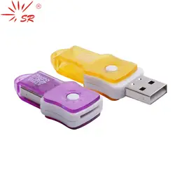 SR Портативный USB Card Reader вращающийся скрипка Стиль высокое Скорость Micro SD карты T-Flash карты памяти до 64 ГБ 3 цвета