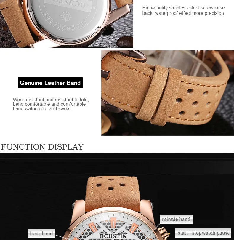 OCHSTIN люксовый бренд для мужчин Уникальный Скелет спортивные наручные часы наручные кварцевые мужские деловые часы подарки оригинальные