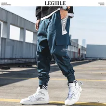 Разборчивые брюки для бега с буквенным принтом длиной до щиколотки, мужские спортивные брюки с карманами, мужские корейские модные брюки, спортивные брюки в стиле хип-хоп