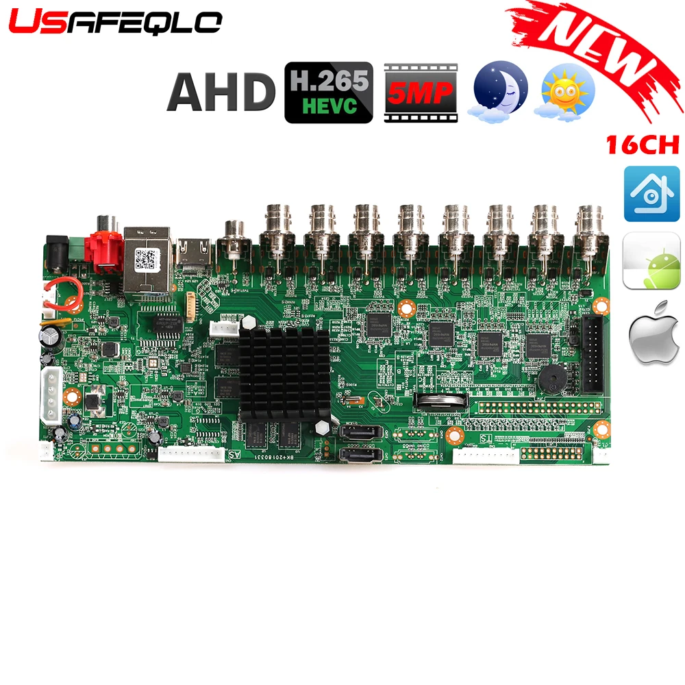 Новейшая Плата H.265 AHD DVR для камеры 5 Мп 4 МП 1080P 720P сохраняет большую оперативную память HDD Xmeye Onvif плата CCTV 16