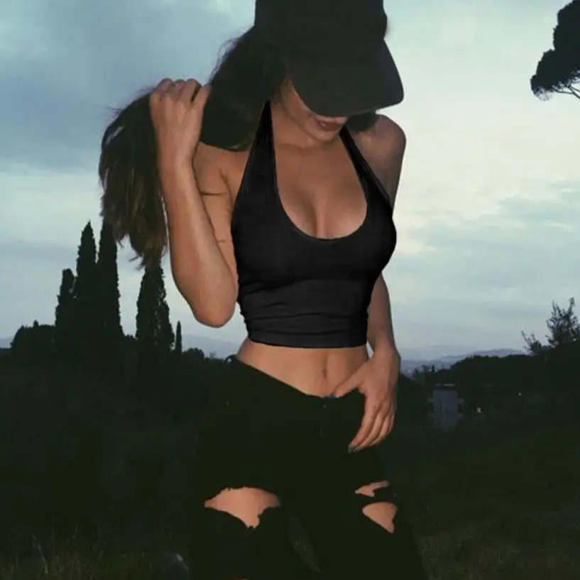 

Sexy Women's Summer Blouses 2019 Bralette Top Casual Slim Sleeveless Tank Cami Vest Blouse Top Fitness Vest cropped feminino