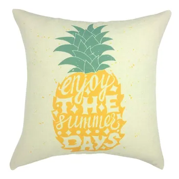 

Pineapple Cotton Linen Decorative Throw Pillow Case Cushion Cover Pillowcase for Sofa 18 x 18 Inch,Beige