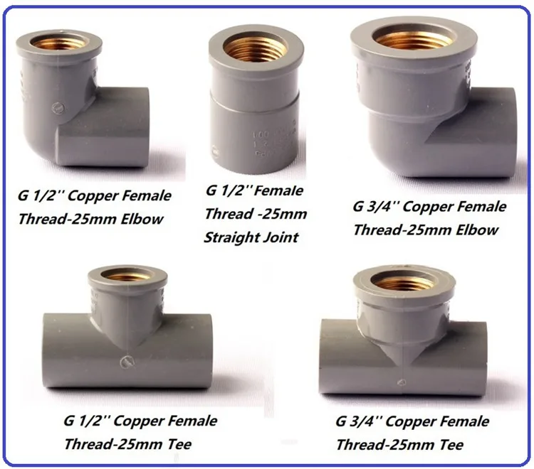 G 1 2 And G 3 4 Copper Female Thread X 25mm Straight Elbow Tee Pvc Pipe Connectors Garden Irrigation Water Pipe Supplies Pipe Connector Connector Gardengarden Connector Aliexpress