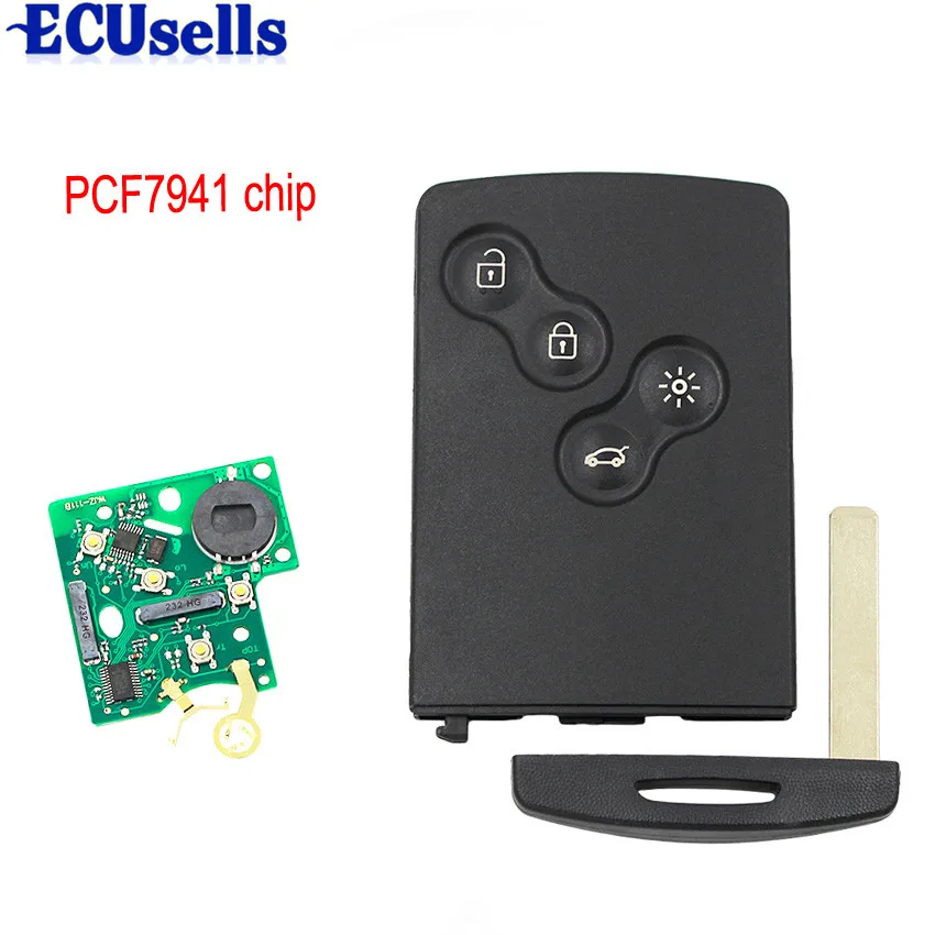 

Smart Remote Key Fob 4 Button 433Mhz PCF7941 Chip for Renault Megane 2009-2014