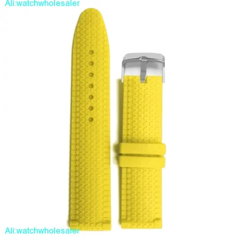 24mm Banana Yellow  Silicone Jelly Rubber Unisex Watch Band Straps WB1070T24JB