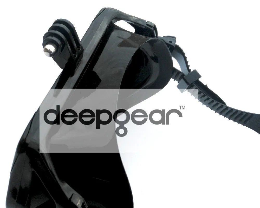 DEEPGEAR камера, маска для подводного плавания, набор для подводного плавания, черная силиконовая маска для подводного плавания с сухой трубкой, закаленное стекло, маска для подводного плавания для Gopro