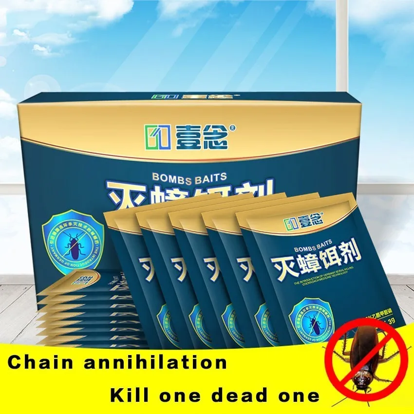 

10Pack Strength Drug Kill Cockroach Medicine Powder Bait Trap High Quality Micro Toxic Effect Powder Pest Control For Kitchen