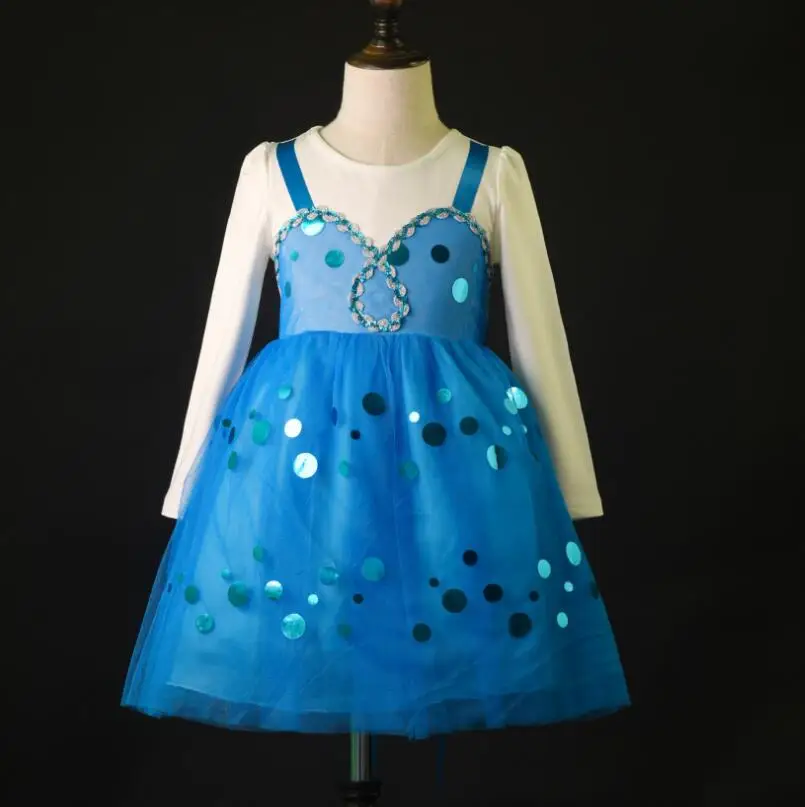 

Spring autumn girl clothing kids clothes girl princess elsa dresses baby girls 100% cotton party dress for 3-9 years old