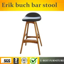 Envío Gratis U-BEST popular nórdica única DWC ceniza de madera taburete de bar clásico erik buch Taburetes de bar