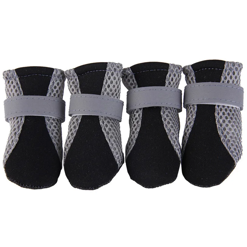 S-XL Breathable Summer Shoes for Dogs 4PcsSet Cute Dog Boots Anti-slip Reflective Straps Puppy Sneakers Pet Supplies #F#40 (2)