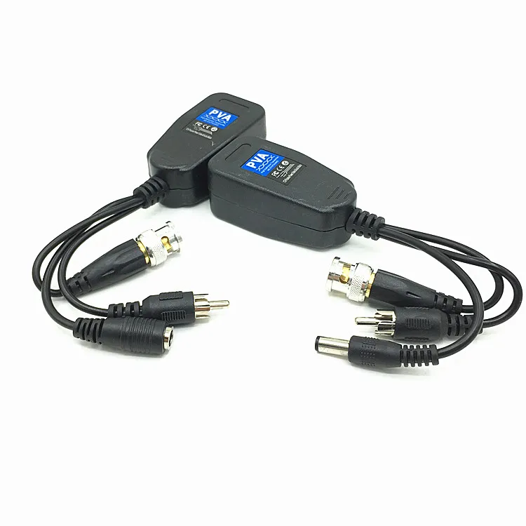  1 Pair RJ45 CCTV Balun Coassiale TVI/CVI/AHD HD doppio twisted pair di alimentazione/video/ e audio