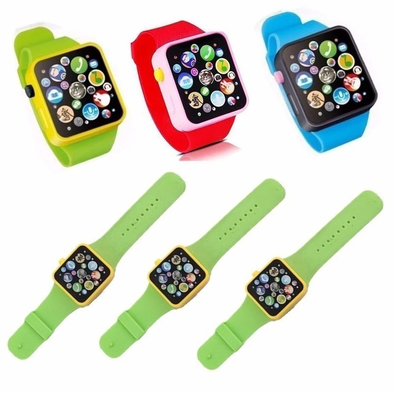 Новые электронные игрушечные часы Монтессори для детей, 6 цветов, музыкальные игрушечные часы, забавные игрушки, пластиковые цифровые имитации, Смарт-часы