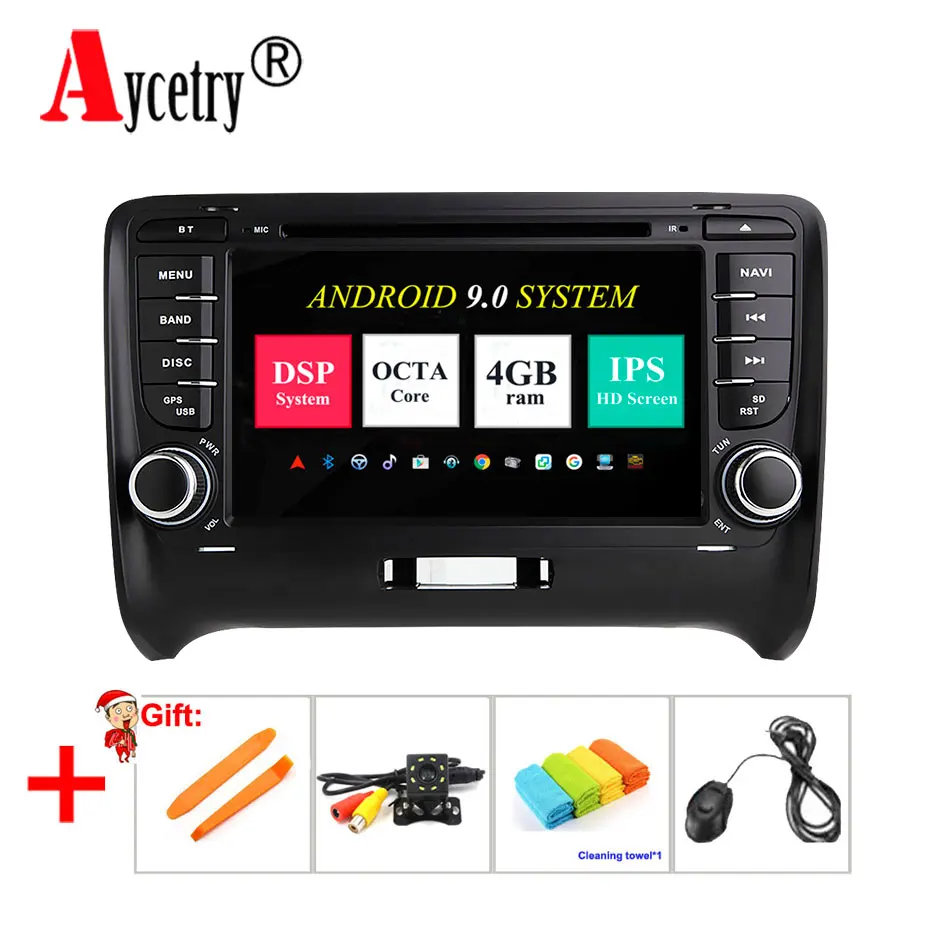

4G 64G Android 9.0 2 DIN Car DVD PLAYER GPS For Audi TT MK2 8J 2006 2007 2008 2009 2010 2011 2012 multimedia player radio DSP FM