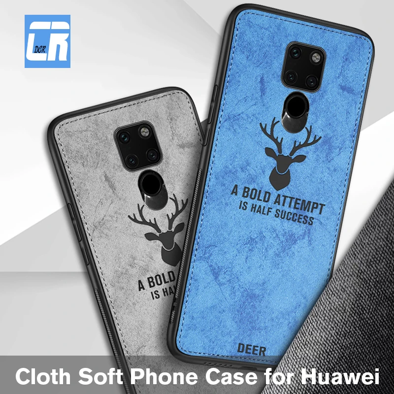 Canvas Embossed Deer Cloth Soft Phone Case for Huawei Mate 20X 10 9 20 P20 Pro P10 Lite Cases Nova 3i 2s Plus Cover |