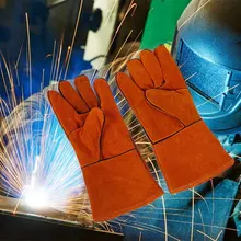 Рабочие перчатки из коровьей кожи Для мужчин рабочие сварочные перчатки защитные сад Спортивная одежда-прочные перчатки